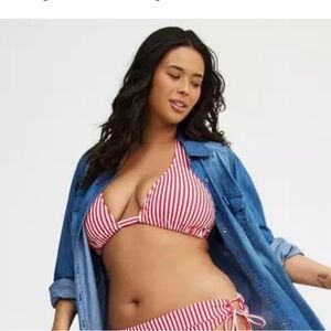 Torrid Striped Bikini in Red and White